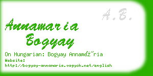 annamaria bogyay business card